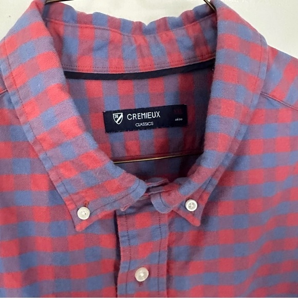 Cremieux Classics Shirt Button Down Plaid Long Sleeve Red & Blue Cotton Size XXL - Picture 4 of 10